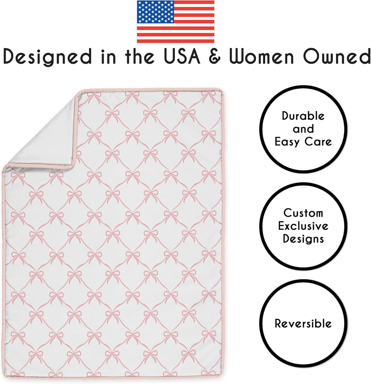 Sweet Jojo Designs 5-Piece Baby Crib Bedding Set (Pink Bows) for Girls, Infants/Nursery incl. Blanket, BreathableBaby Mesh Crib Liner, Fitted Sheet and Skirt (Elegant Bow for the Ballet Collection)