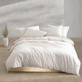 Calvin Klein - Queen Comforter Set, Modern Cotton Washed Percale Bedding with Matching Shams, Oeko-Tex Certified (Washed Percale Light Beige, Queen)
