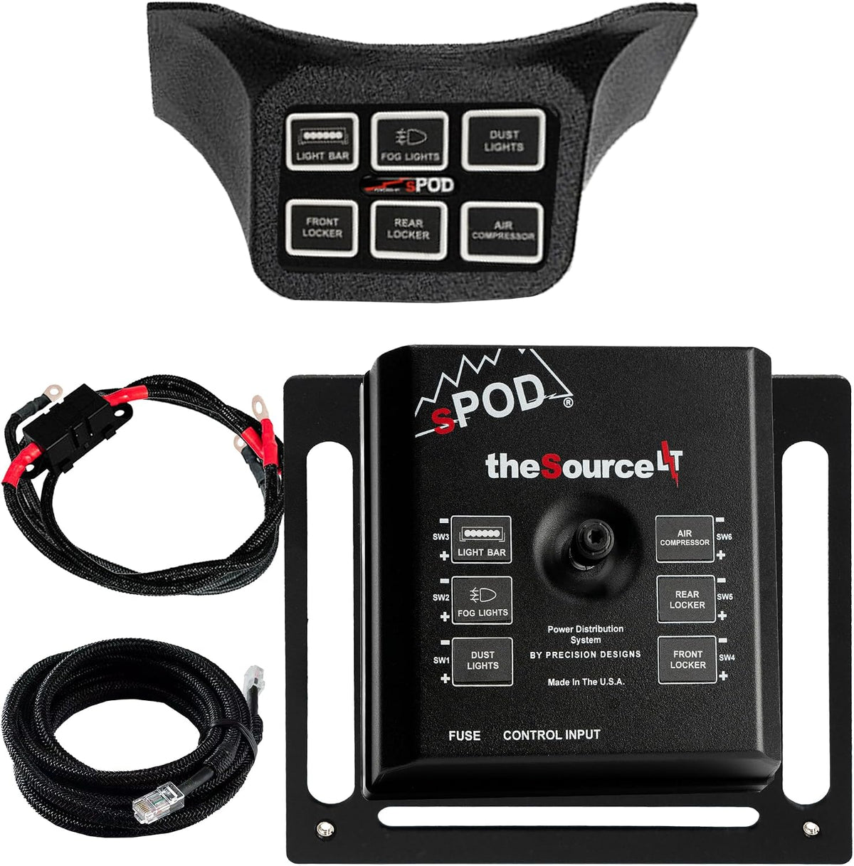 SPOD Source LT W/ Mini 6 Kit for Ford F-150 2021+, F-150 Raptor 2021+ - 6 Channel Power Management System with Bluetooth App Control, LVCO Battery Protection, Vehicle-Specific Mounting (36' Cable)