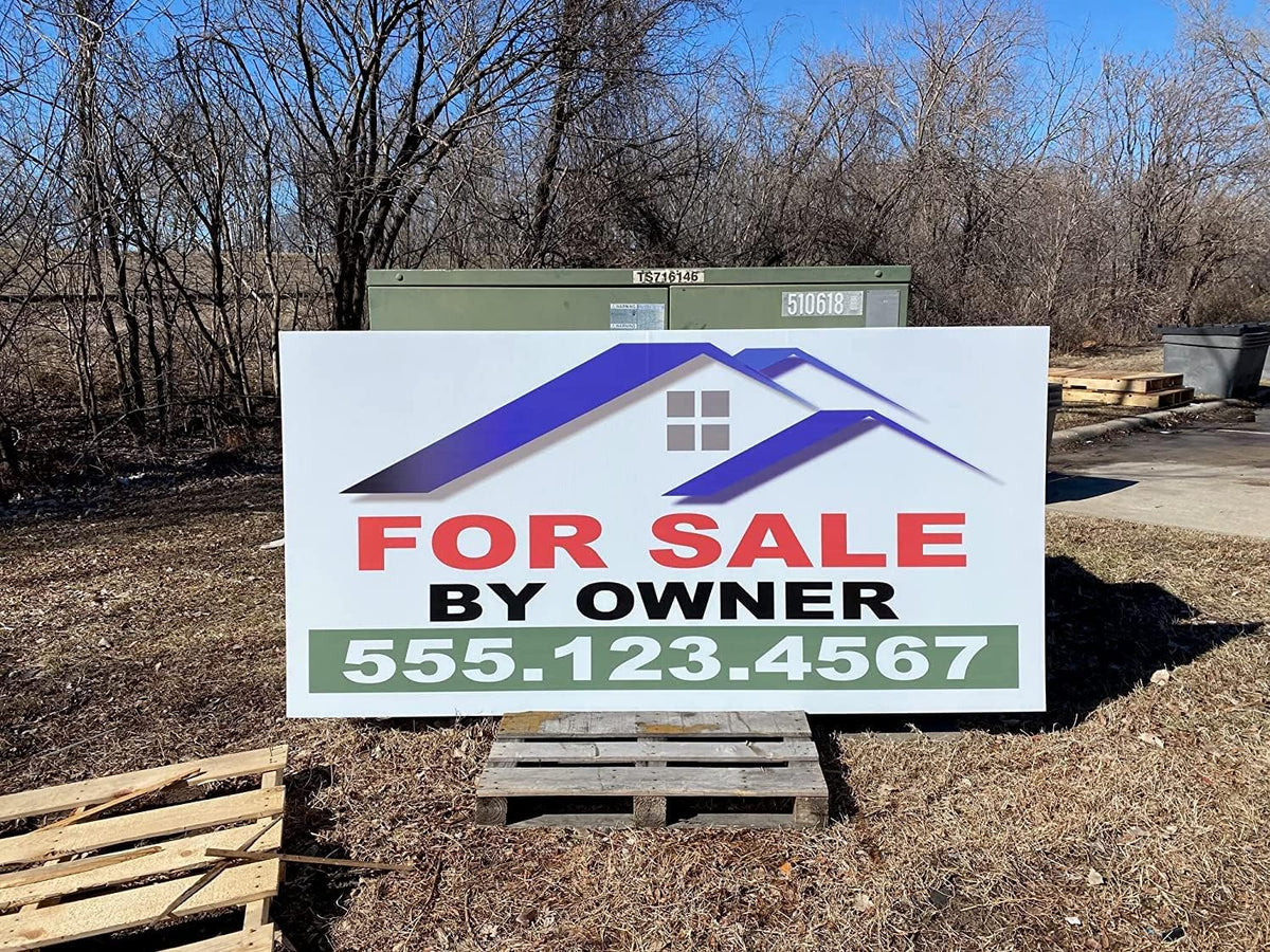 Custom + Personalized Large Yard Sign, 96 x 48 inch (8ft x 4ft), Outdoor, Weatherproof Corrugated Plastic, Multiple Pack Selection (20)