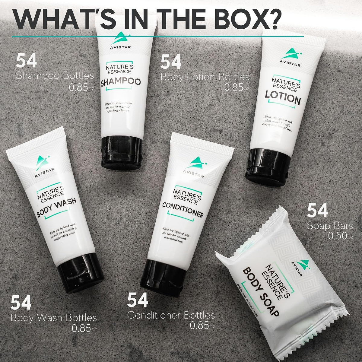 270 Piece Hotel Soap & Bulk Toiletries - Travel Essentials for BnB Hosts & Guests - Hotel Shampoo & Conditioner Supplies for Guests, Hotel Toiletries Bulk Set, Mini Bulk Travel Size Toiletries