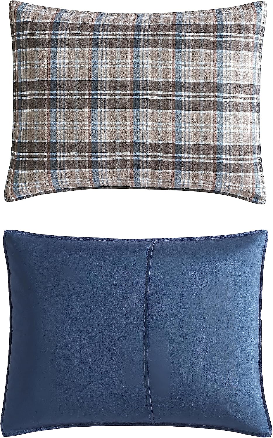 Eddie Bauer- Twin Comforter Set, Reversible Microsuede Bedding with Matching Sham(s), Casual Luxurious Bedding Set (Rugged Plaid Brown, Twin)
