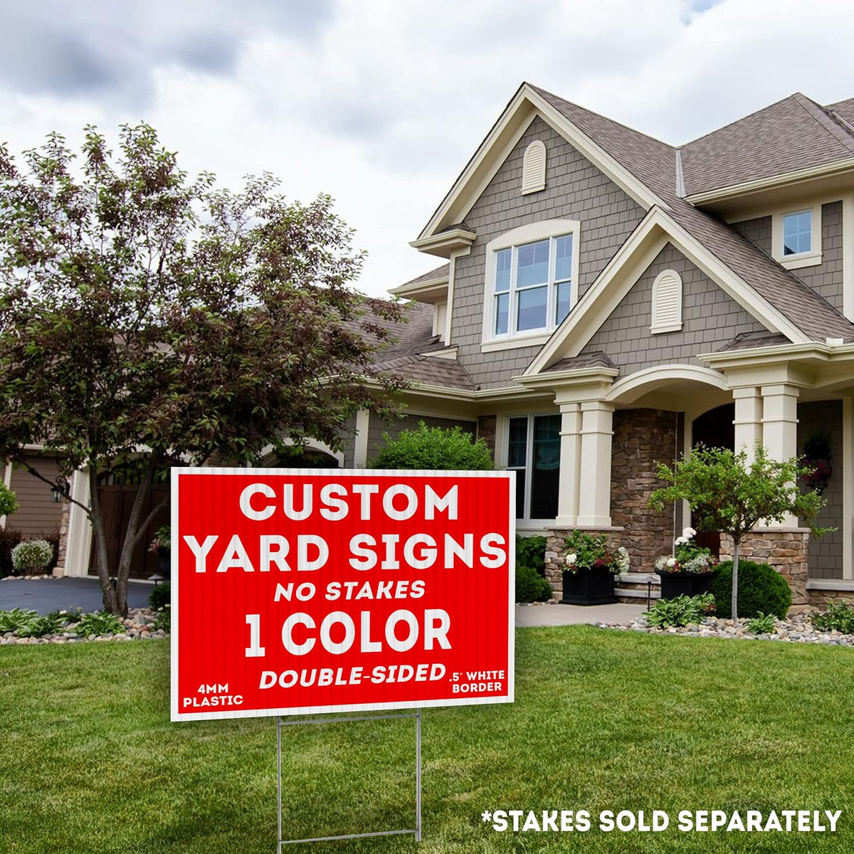 50 Pack of 18'x24' Custom Double-Sided (Front and Back) Yard Signs Printing Bundle for Elections, Graduations, Business Marketing Billboards - Made in America, Waterproof