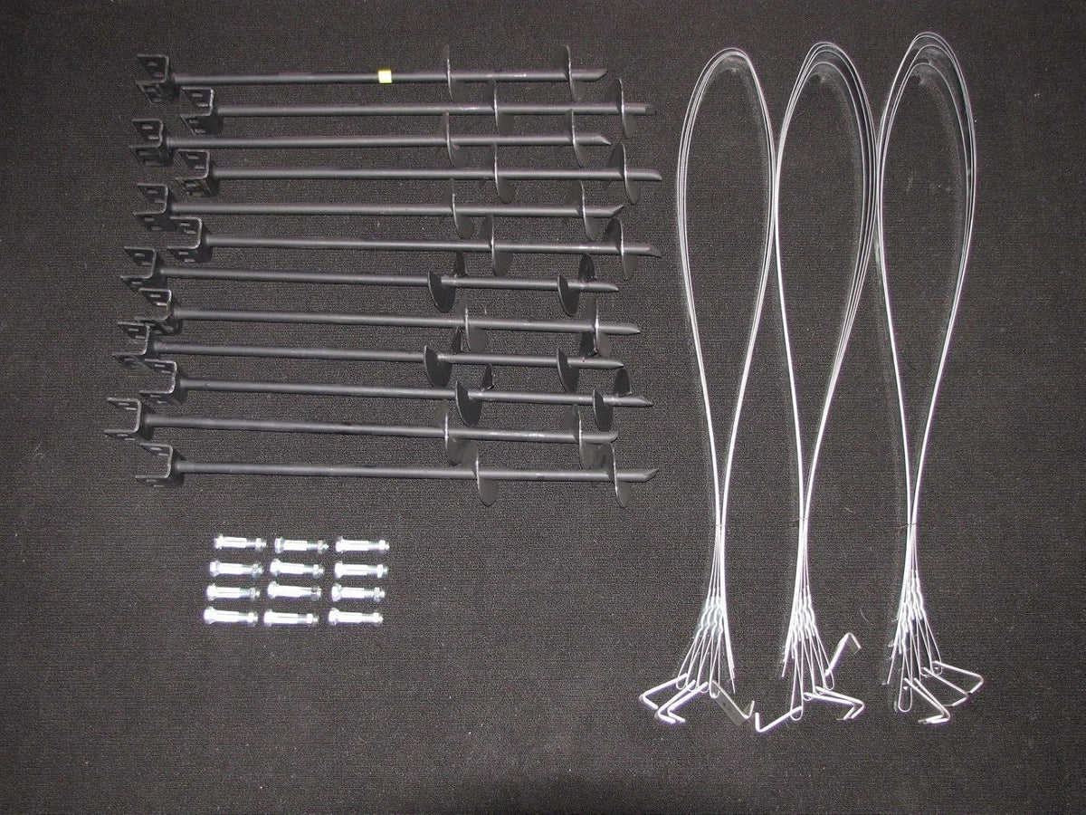HUD Approved Mobile Home Parts Set of 12 Auger Type Anchors, Tie Down Straps and Bolts