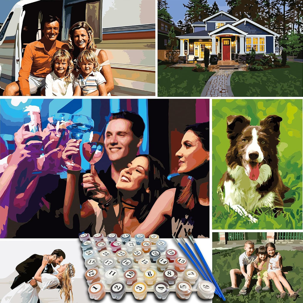Kidstique Customize Your Personalized DIY Paint-by-Numbers kit Using a Photo of Your Choice. Great Gift idea for Valentine's Day, Mother's Day, Father's Day 45 x 60