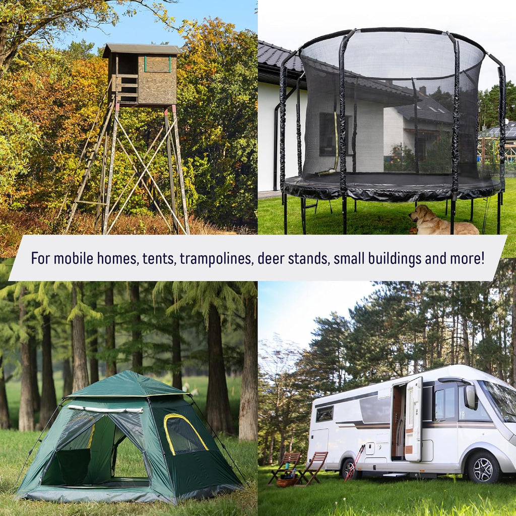 3/4' x 30' Mobile Home Double Disk Earth Auger Anchor, Heavy Duty Steel - RV, Camping, Tents, Trampolines, Deer Stands (6 Pack)