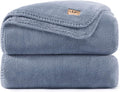 UGG Whitecap Full/Queen Blanket, Fleece Fluffy Blanket for Bed, Luxury Cozy Oversized Throw for Couch, Washable Hypoallergenic Queen Bedding, Bedroom Decor, 90' x 90', Denim Blue