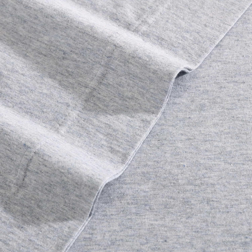 Calvin Klein - King Size Sheets Set, Naturally Soft Cotton-Blend Melange Jersey Bedding - Bed Sheets with Matching Pillowcases & Fitted Sheet (Modern Cotton Grey/Blue)