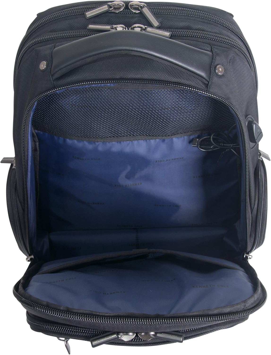 Kenneth Cole Reaction ProTec Travel Business Backpack 17' Laptop Computer TSA Checkpoint-Friendly Bookbag With USB Port, Black