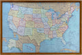Wall Things Co. Large USA Push Pin Travel Map and Picture Frame, Mark Places Traveled, United States Magnetic Metal Poster, Political Antique Color, 36x24 Inches