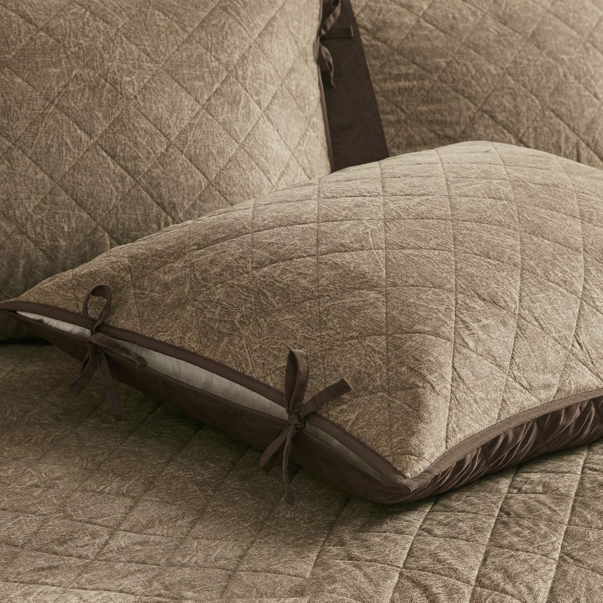 Madison Park Daybed Cover Set - Trendy Design, All Season Luxury Bedding with Bedskirt, Matching Shams, Decorative Pillow, Diamond Quilted Faux Suede Reversible Brown 75'x39' 6 Piece