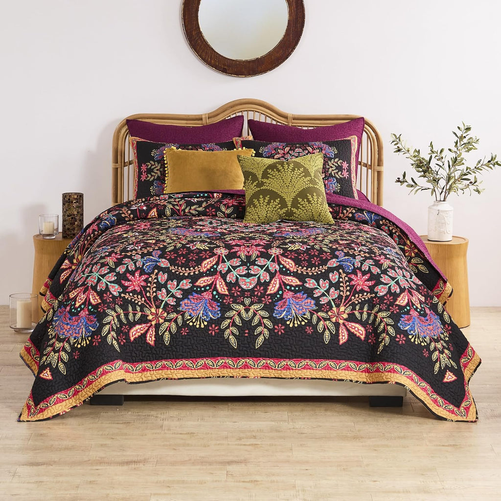 Greenland Home Fashions Jessa Vintage Boho Collection Quilt Set, 3-Piece King/Cal King
