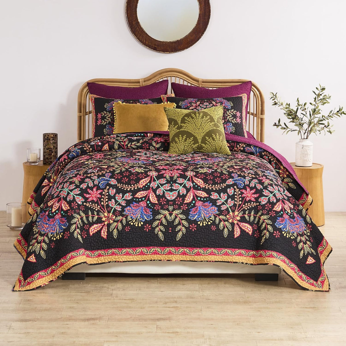 Greenland Home Fashions Jessa Vintage Boho Collection Quilt Set, 3-Piece King/Cal King