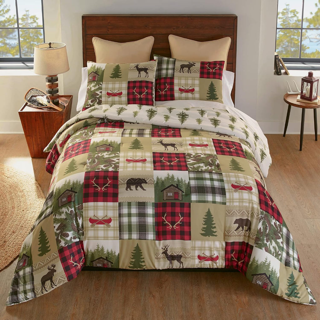 Donna Sharp Cedar Lodge-King Comforter Set, Measures 104 x 96, Includes 1 Comforter and 2 King Shams, Machine Washable