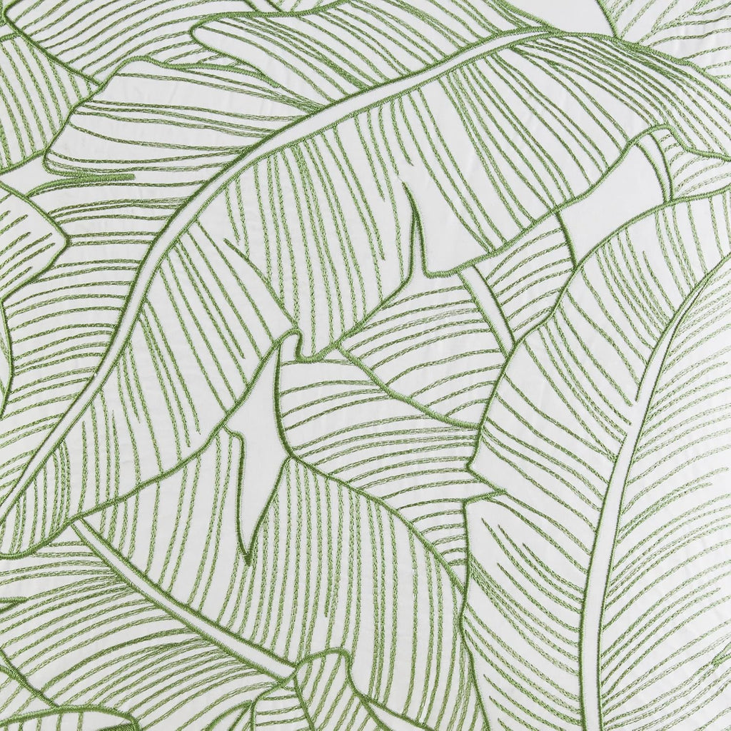 Harbor House Cozy Cotton Comforter Set - Coastal, All Season Down Alternative Casual Bedding with Matching Shams, Decorative Pillows, Lorelai, Monstera Leaf Green King(110'x96') 6 Piece
