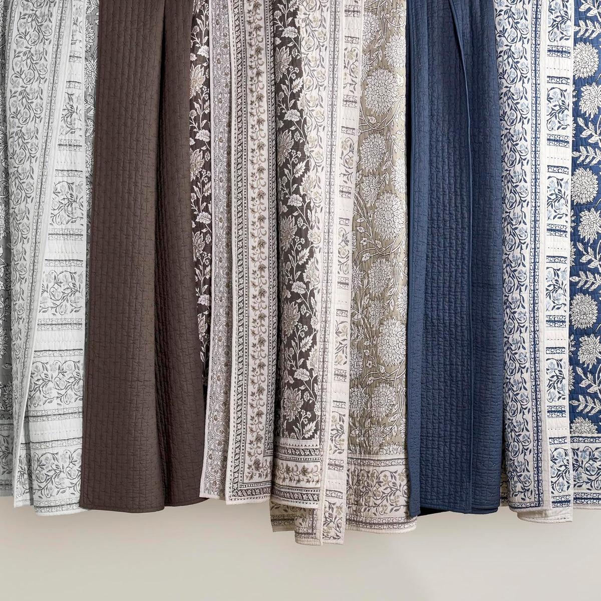 Levtex Home Adare Denim Reversible Twin/Twin XL Quilt Set (68x86in) with 1 Pillow Sham (26x20in) - Floral Bedding - Blue White - Cotton Twin Size Quilt Bedding Set - Lightweight, Soft, Pre-Washed