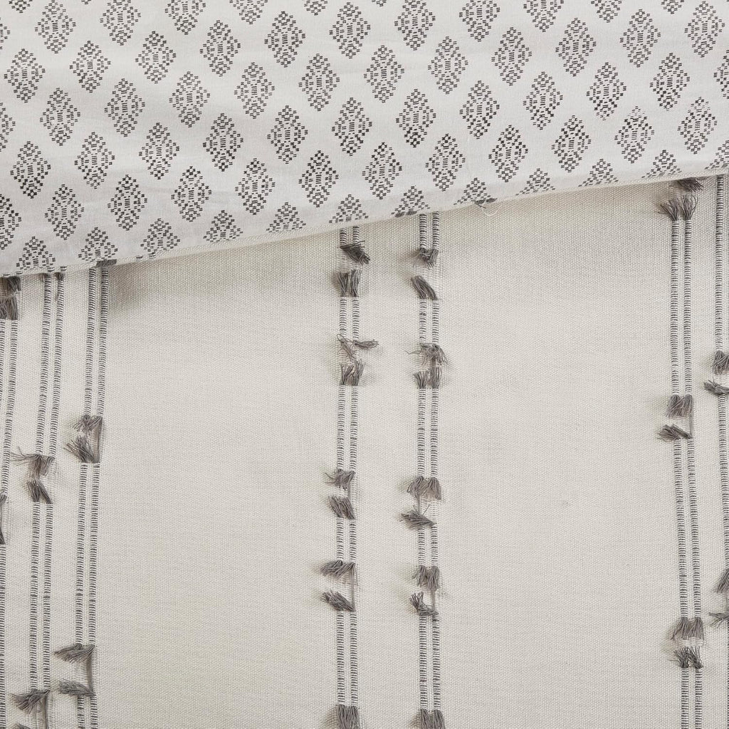 INK+IVY Cotton Duvet Cover King Size - 100% Cotton Duvet Cover Set, Boho Bedding Set for All Seasons Farmhouse Bedding Duvet & Sets with 2 Pillowcase, Jacquard Stripes, Ivory 3 Piece King/Cal King
