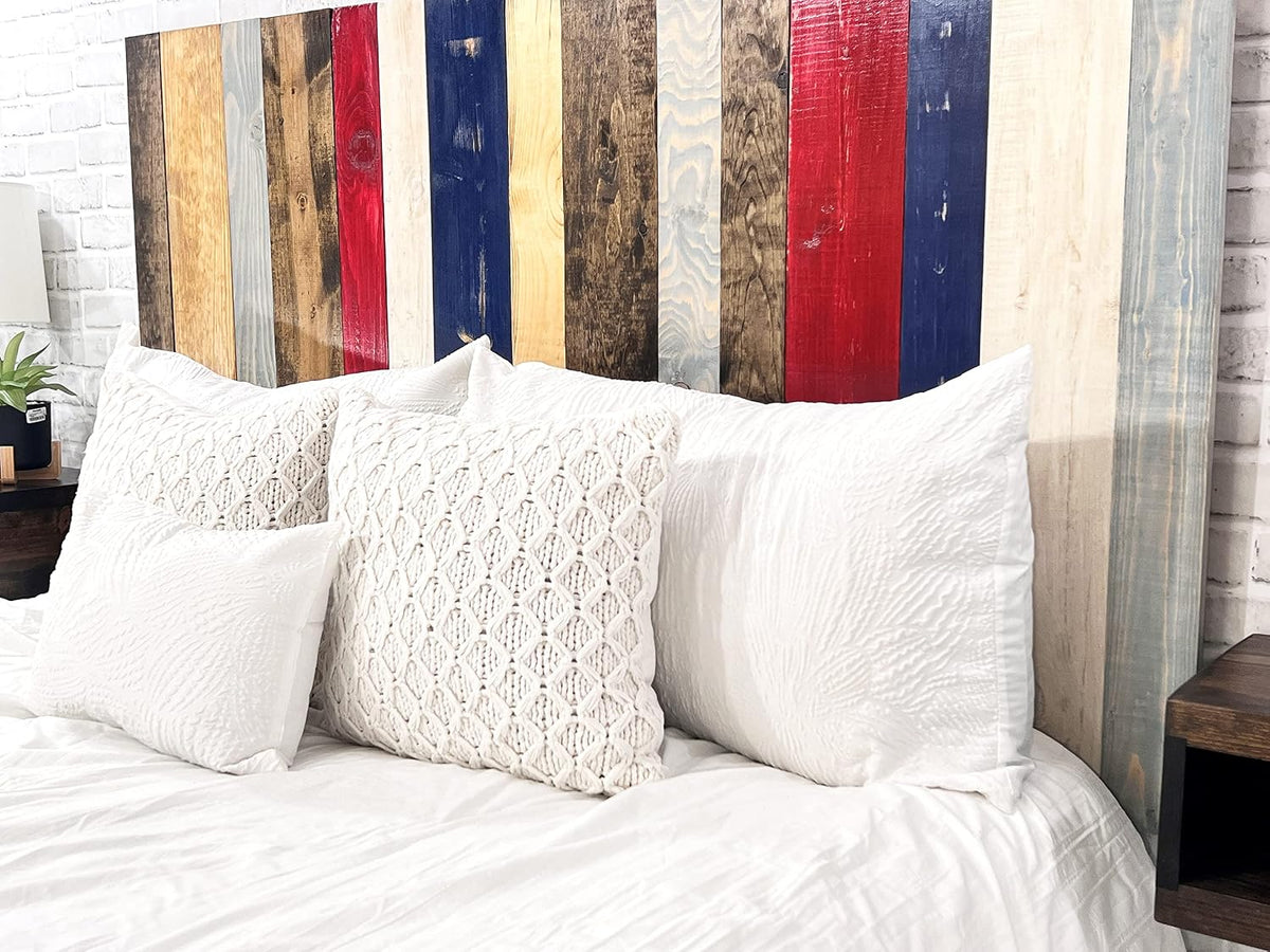Barn Walls Solid Wood Headboard Handcrafted Americana Mix Floating Panels Wall Mount Adjustable Height Twin