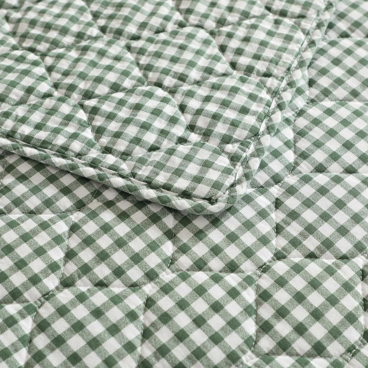 Laura Ashley - Full/Queen Quilt Set, Pre-Washed Cotton Bedding with Matching Sham, Lightweight for Year Round Use, Oeko-Tex Certified (Gracies Gingham Green)