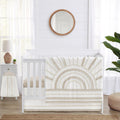 Sweet Jojo Designs 4-Piece Baby Crib Bedding Set (Boho Chic Sun Cotton) for Boys or Girls, Infants/Nursery incl. Blanket, Fitted Sheet, Skirt, Diaper Stacker (Neutral, Modern Farmhouse, Ivory, Shabby)