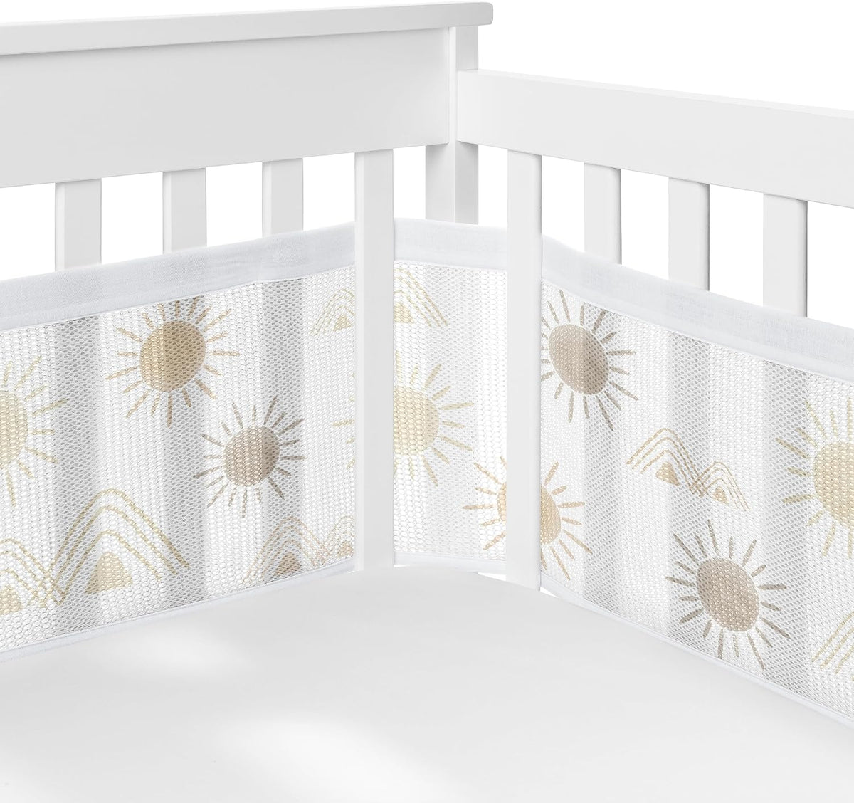 Sweet Jojo Designs Boho Desert Sun Taupe Boy Girl Gender Neutral Baby Crib Bedding Set Infant Nursery Room BreathableBaby Breathable Mesh Crib Liner Blanket Fitted Sheet Skirt 6p Beige Ivory Bohemian