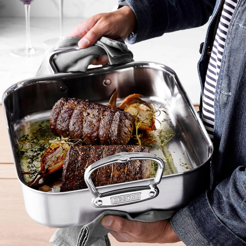 Hestan Provisions – 14.5' Classic Clad Roaster with Stainless Steel Rack