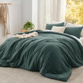 Bedsure Super King Plus Comforter Set, Forest Green Soft Prewashed Bedding for All Seasons, 3 Pieces GentleSoft™ Bed Set, 1 Lightweight Comforter (128'x120') and 2 Pillowcases (20'x36')