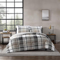 Eddie Bauer - King Comforter Set, Plaid Reversible Bedding, Stylish & Warm Home Decor (Normandy Grey, King)