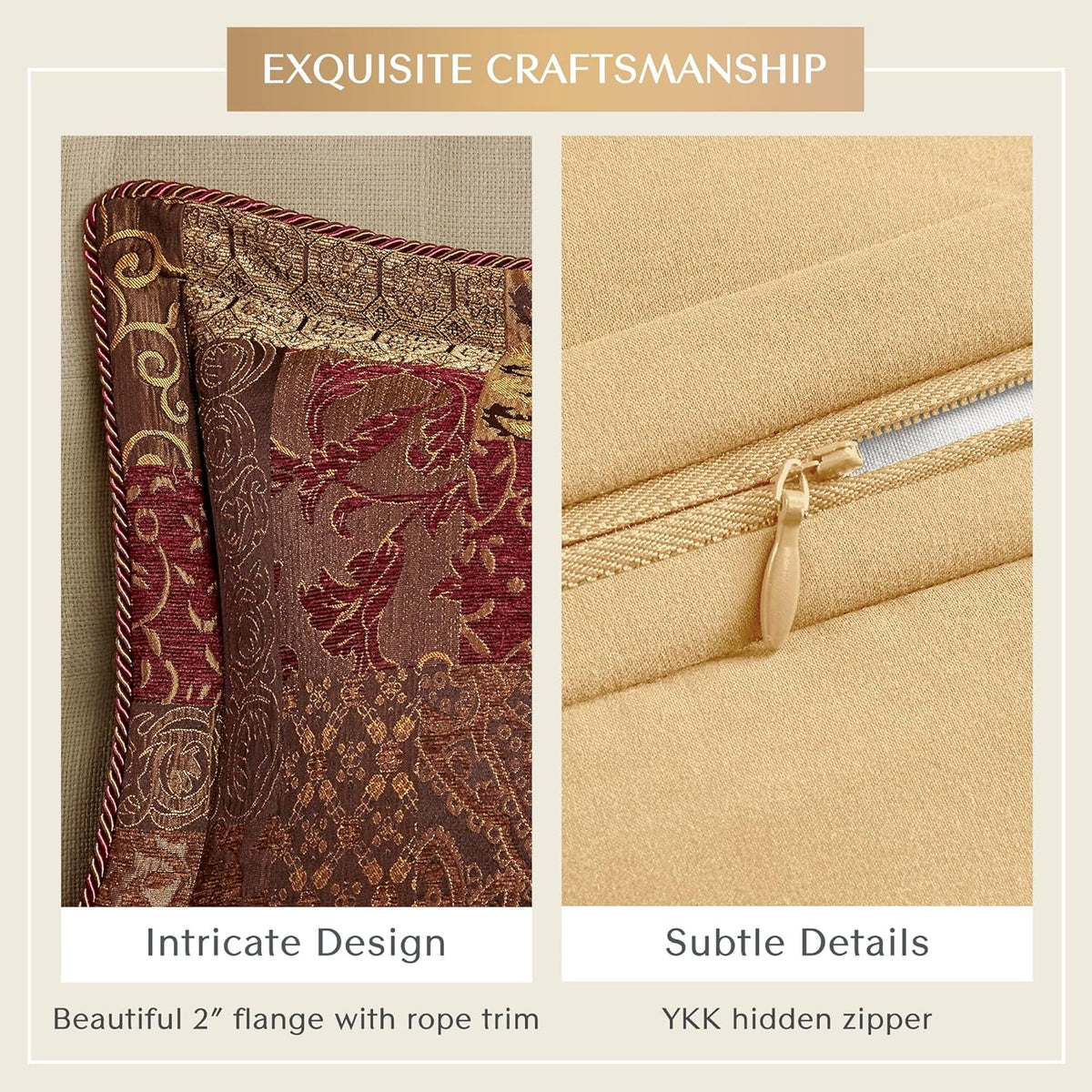 Croscill Classics King Comforter Set, Luxe Chenille Jacquard Patchwork, Microfiber Twill Comforter for a King-Size Bed, Oversized Comforter King Bedding, 2 Shams & Bedskirt, Galleria, King, Red
