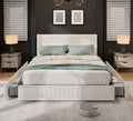 GarveeHome Bed Frame, King Size Platform Bed with 4 Storage Drawers, Upholstered Corduroy Channel Tufted Headboard Bed Frame with Strong Wooden Slat Support, No Box Spring Needed, Beige