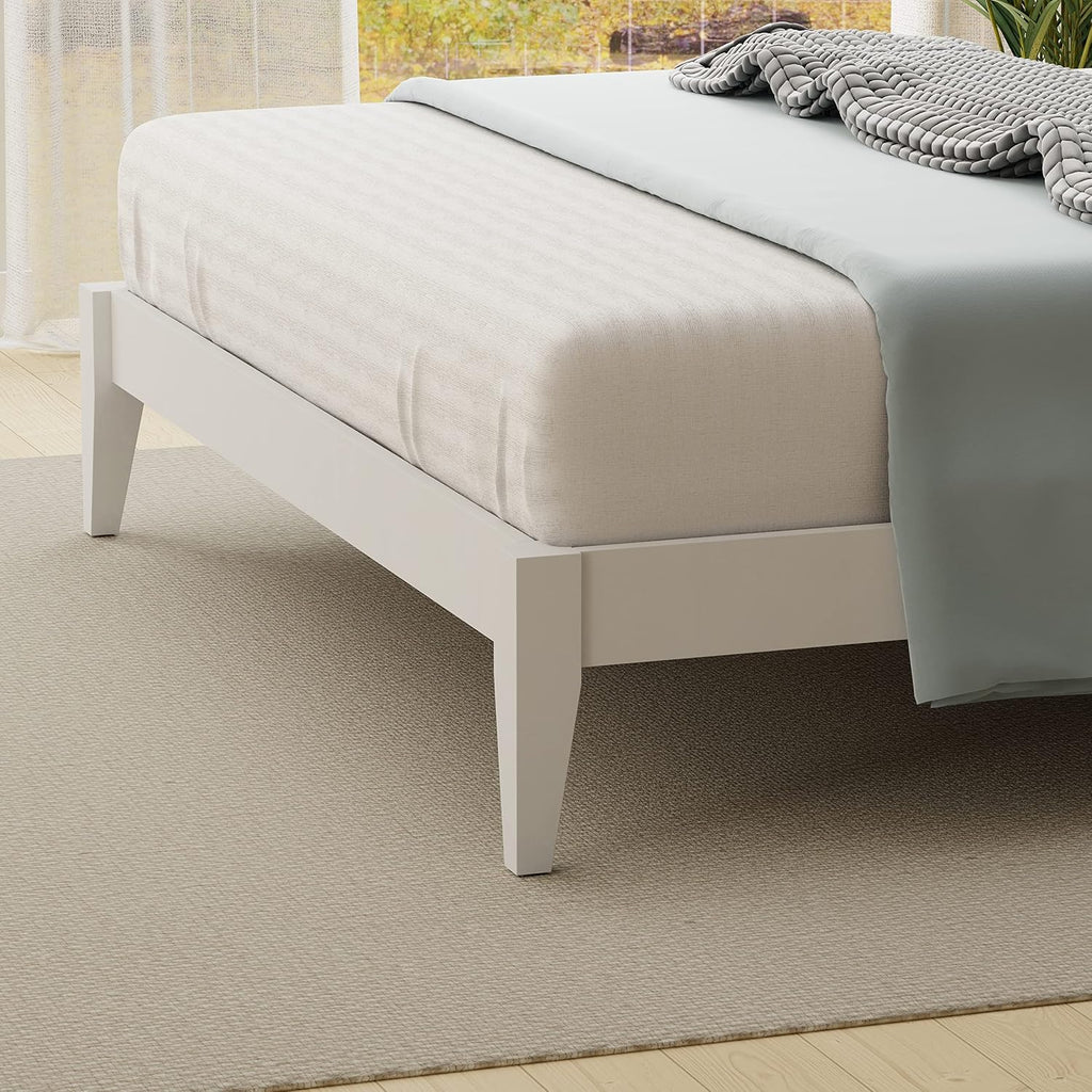 Glenwillow Home Cottage Style Solid Wood Platform Bed in Full - Gloss White