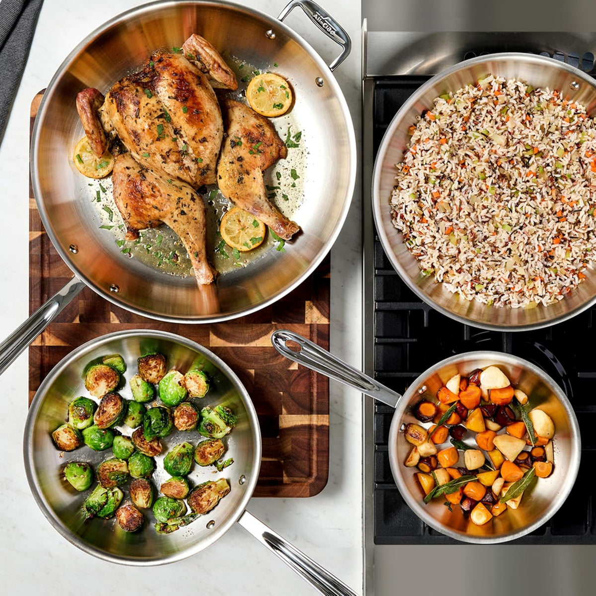 All-Clad D3® Stainless Steel 12 inch Frying Pan- Made in the USA- The Original Bonded Professional Cookware- Oven Safe & Induction Compatible