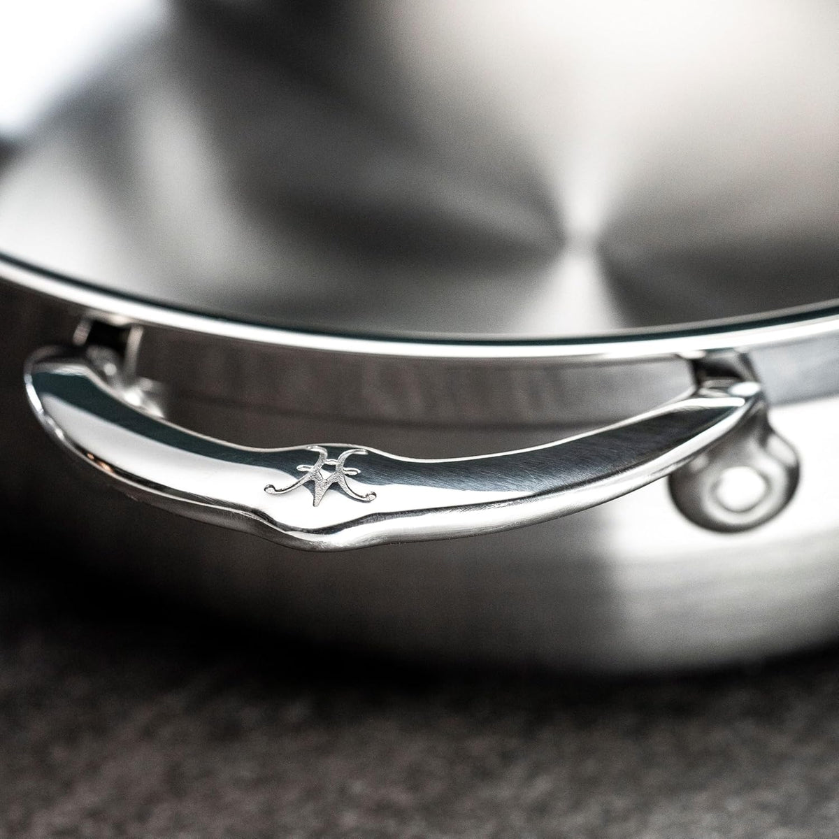 Hestan ProBond Forged - Professional Clad Stainless Steel All-In-One Pan, 5 Quart, with Helper Handle, Induction Compatible