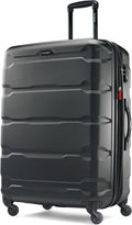 Samsonite Omni PC Hardside Expandable Luggage with Spinner Wheels, Black, Checked-Large 28-Inch