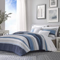 Nautica - Queen Comforter Set, Cotton Reversible Bedding with Matching Shams & Bonus Decorative Pillows (Westport Navy, Queen)