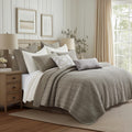 Levtex Home - Loden Quilt Set - Twin Quilt and One Standard Sham - Textured Waffle - Taupe - Quilt (68x86in.) and Sham (20x26in.) - Reversible - Cotton