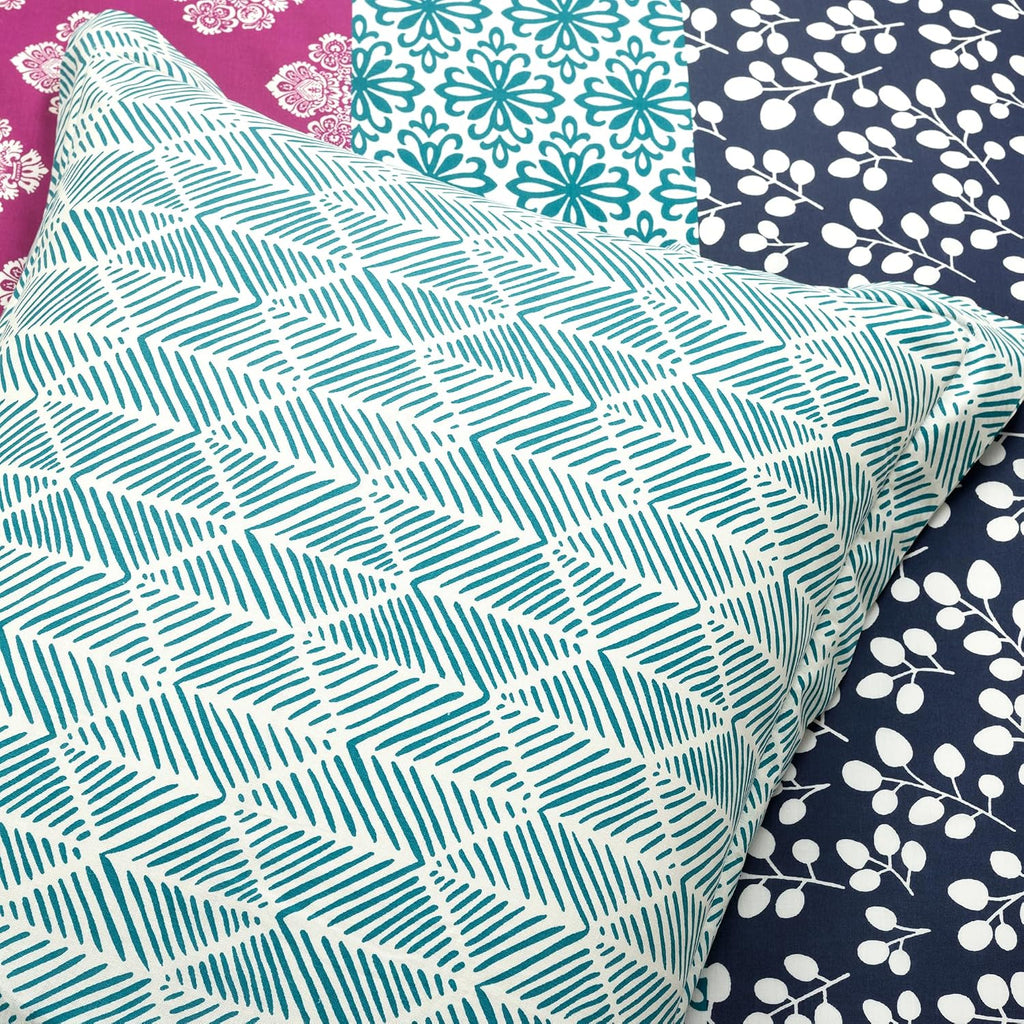 Lush Decor Bohemian Stripe Reversible Cotton Duvet Cover Set, 3 Piece Set, King, Fuchsia & Orange -Striped Bedding Set - King Duvet Set - Boho Decor
