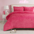 Juicy Couture Shaggy Faux Fur Hot Pink Full/Queen Comforter Set - Soft and Cozy 3-Piece Machine Washable Bedding Comforter and Sham Set
