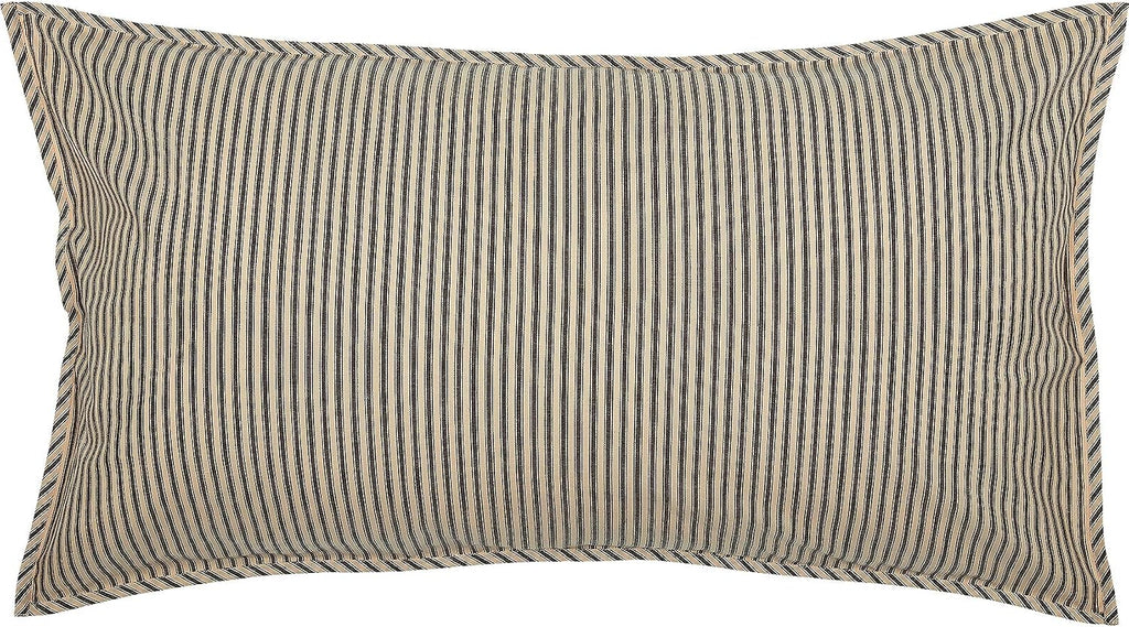 VHC Brands Sawyer Mill Ticking Stripe California King Quilt Set, Charcoal Gray