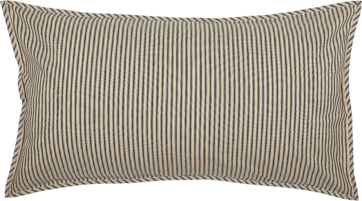 VHC Brands Sawyer Mill Ticking Stripe California King Quilt Set, Charcoal Gray
