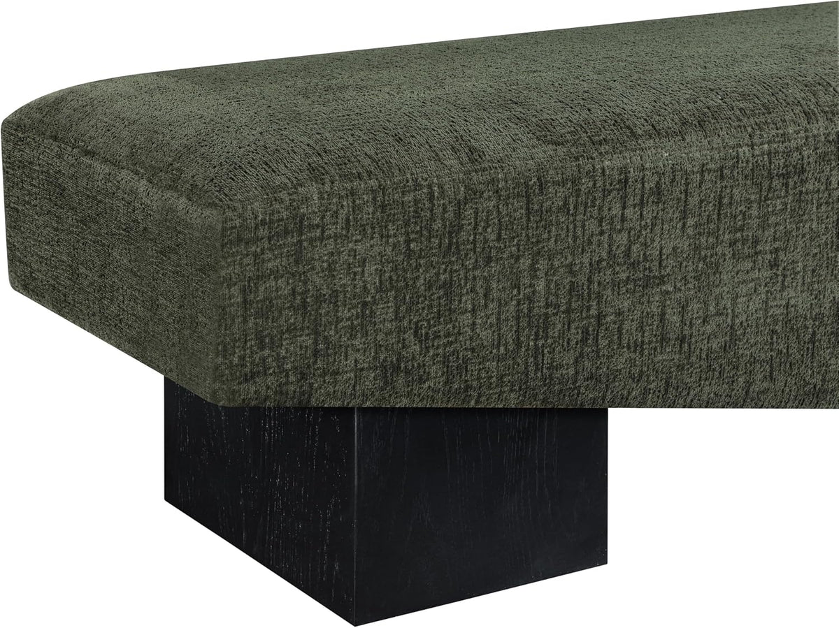 Meridian Furniture Alora Green Polyester Fabric Bench