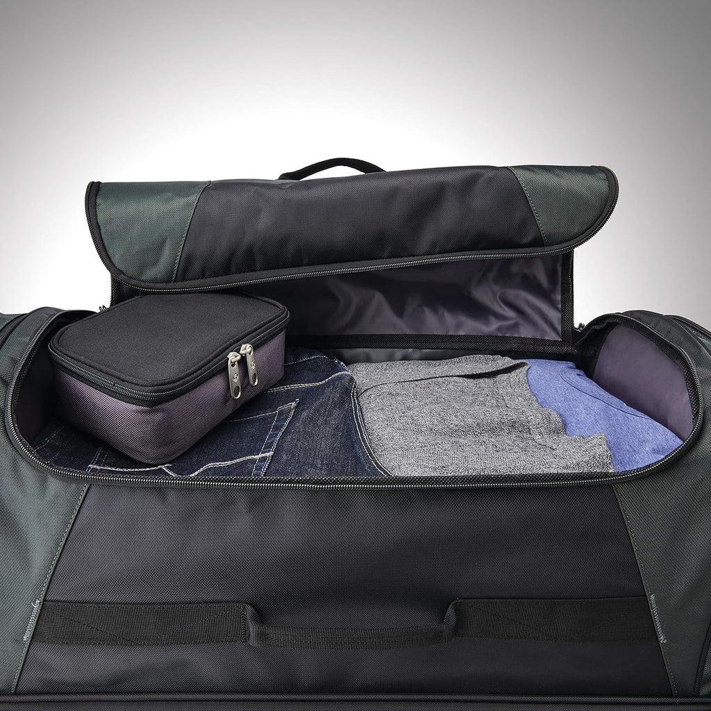 Samsonite Andante 2 Wheeled Duffel Bag – 32-Inch Durable Rolling Luggage with Inline Skate Wheels, Push-Button Handle & Spacious Compartments – Travel-Friendly and Lightweight - All Black