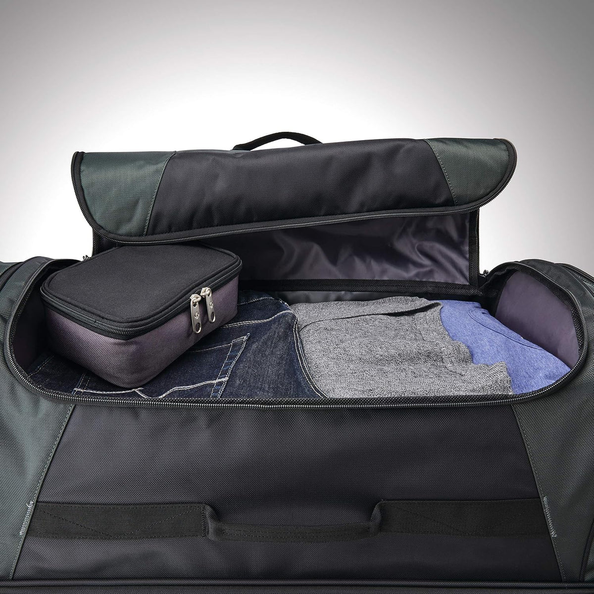 Samsonite Andante 2 Wheeled Duffel Bag – 32-Inch Durable Rolling Luggage with Inline Skate Wheels, Push-Button Handle & Spacious Compartments – Travel-Friendly and Lightweight - All Black