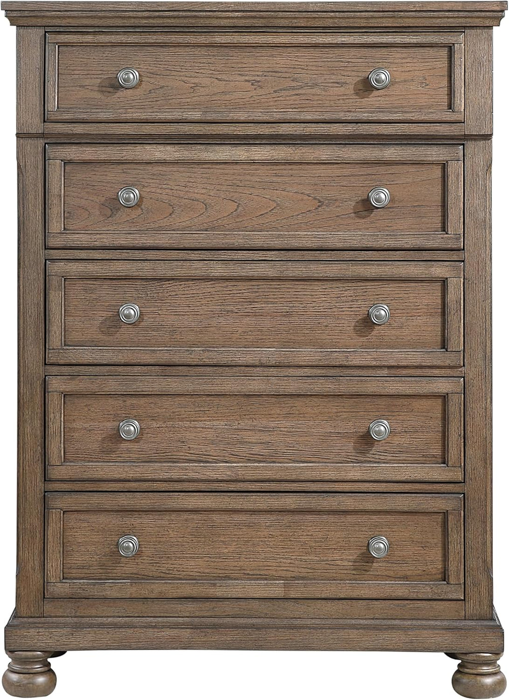 Traditional 6pc Bedroom Set King Size Platform Storage Bed Sleigh Headboard Classic Antique Brown Finish Furniture