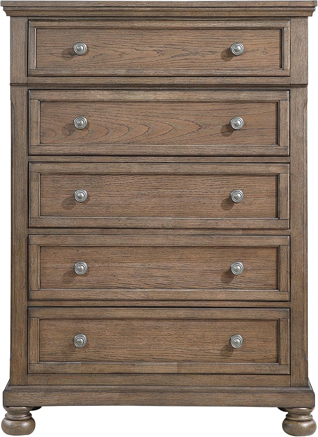 Traditional 6pc Bedroom Set King Size Platform Storage Bed Sleigh Headboard Classic Antique Brown Finish Furniture