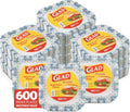 Glad Square Heavy Duty Paper Plates, Soak Proof and Cut Proof Disposable Plates for Parties and Everyday Meals, Microwaveable for Easy Serving, Blue Victorian Pattern, 10 Inch, 50 Count - 12 Pack
