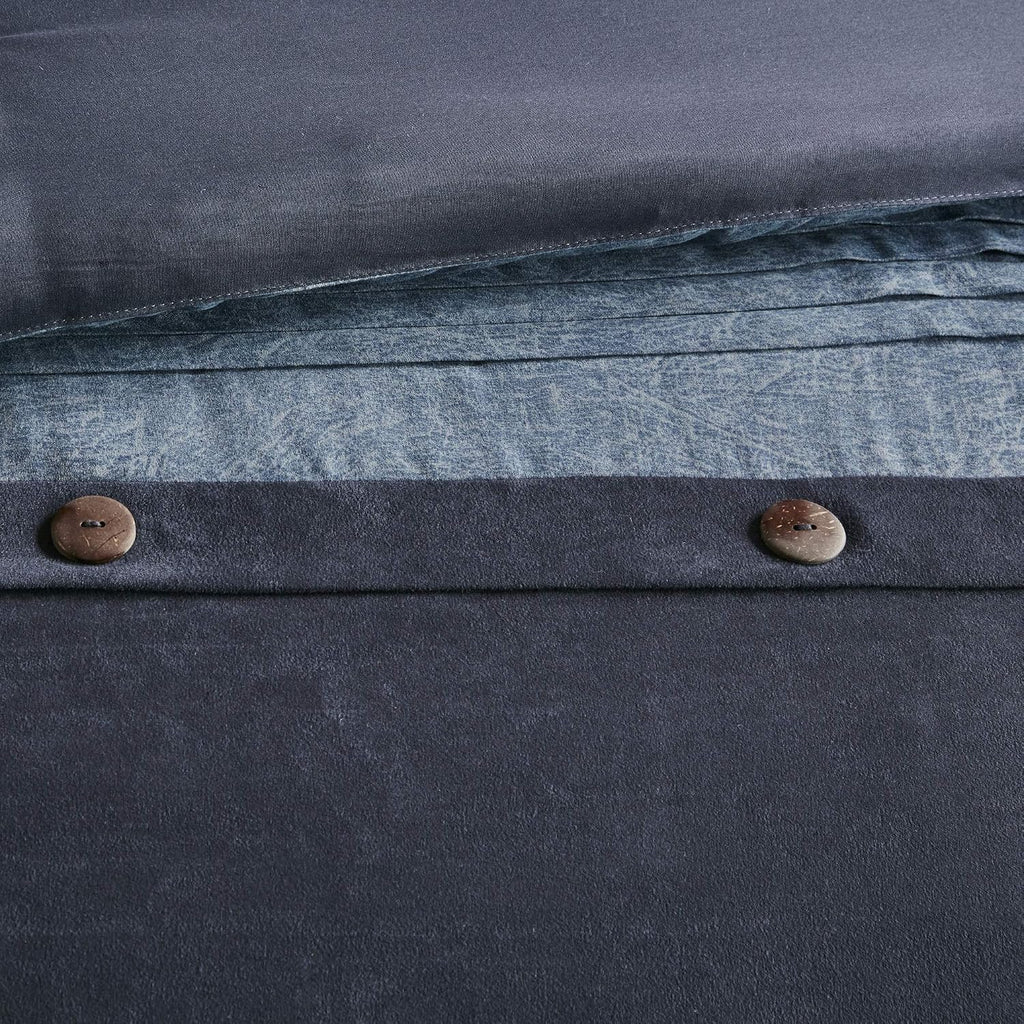 Madison Park Boone Cozy Comforter Set, Faux Suede, Deluxe Hotel Styling All Season Down Alternative Bedding Matching Shams, Decorative Pillow, King (104 in x 92 in), Rustic Dark Navy 7 Piece