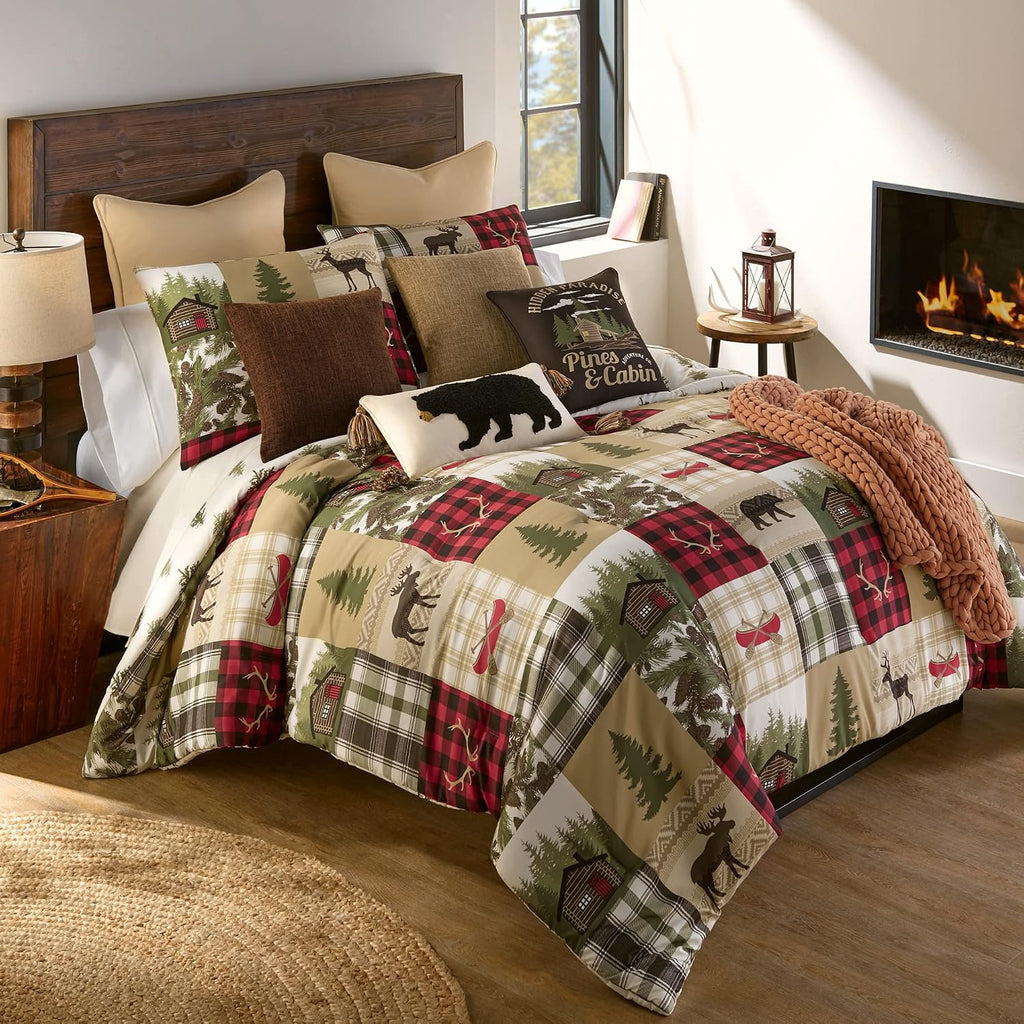 Donna Sharp Cedar Lodge-King Comforter Set, Measures 104 x 96, Includes 1 Comforter and 2 King Shams, Machine Washable
