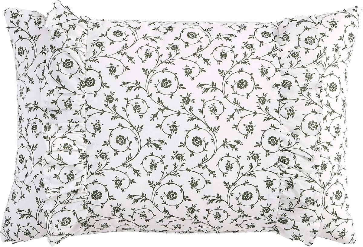 Laura Ashley - Queen Comforter Set, Reversible Cotton Bedding, Includes Matching Shams with Bonus Euro Shams & Throw Pillows (Ailyn Pink, Queen)