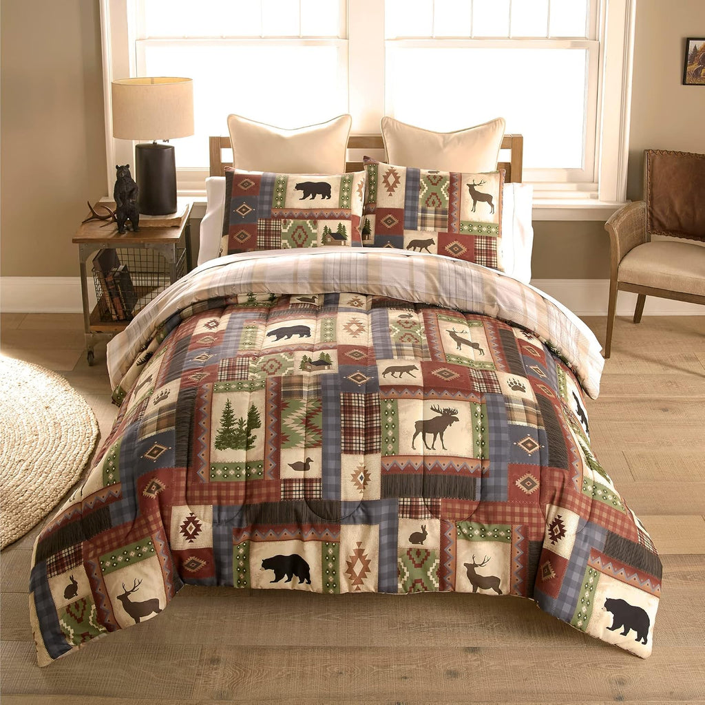 Donna Sharp King Bedding Set - 3 Piece - Forest Grove Lodge Comforter Set with King Comforter and Two King Pillow Shams - Machine Washable